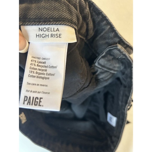 NWT Paige High Rise Noella Black Relaxed Straight Leg 5-Pocket Jeans Sz 32 - Picture 5 of 10